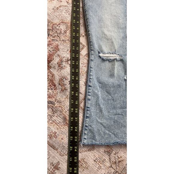 Mother The Hustler Ankle Drinking By The Pool Blue Distressed Jeans Size 25 - Picture 8 of 11